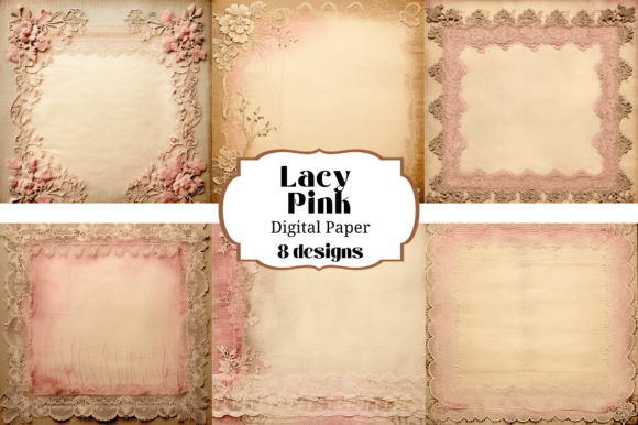 Download Pink Distressed Old Lace Digital Paper - Distressed Collection