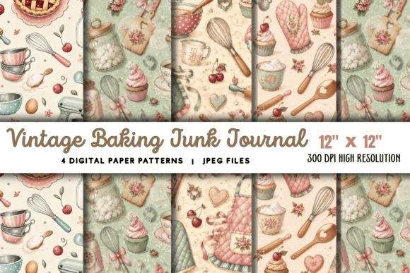 Download Vintage Baking Junk Journal Background - Vintage Collection