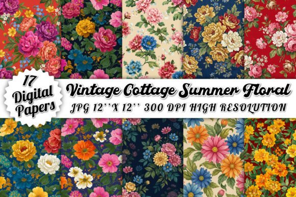 Download Vintage Cottage Summer Floral Pattern - Vintage Collection