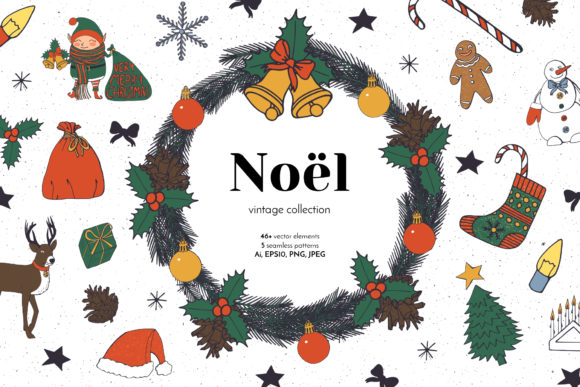 Download Noel Christmas Vintage Line Art - Premium Resources