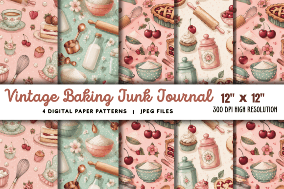 Download Vintage Baking Junk Journal Background - Vintage Collection