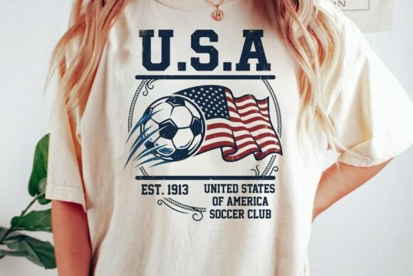 Download Usa Soccer Vintage Flag Graphic - Vintage Collection