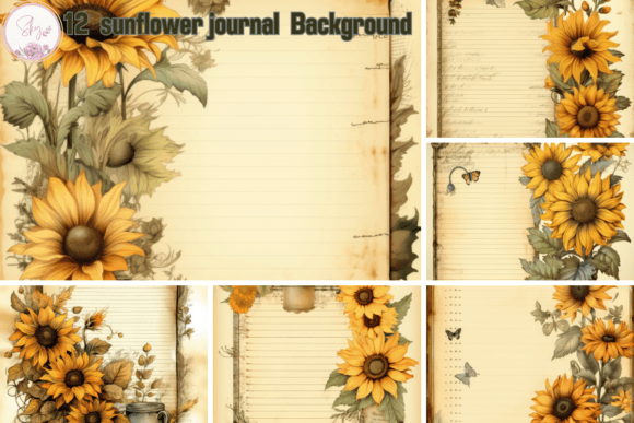 Download Sunflower Vintage Journal Background - Vintage Collection