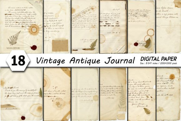 Download Vintage Antique Junk Journal Background - Vintage Collection