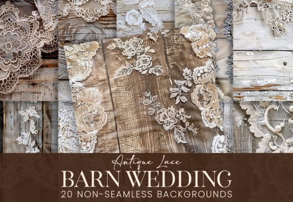 Download Antique Wedding Lace Distressed Barnwood - Distressed Collection