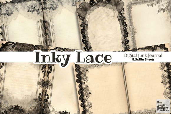 Download Vintage Black Lace Paper | Junk Journal - Vintage Collection