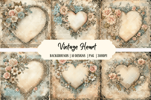 Download Vintage Heart Lace Background - Vintage Collection