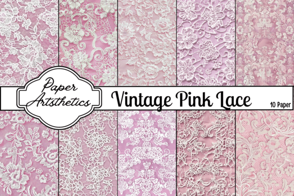Download Vintage Pink Lace Pattern Digital Paper - Vintage Collection