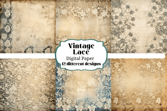 Download 12 Vintage Old Lace Background Textures - Vintage Collection
