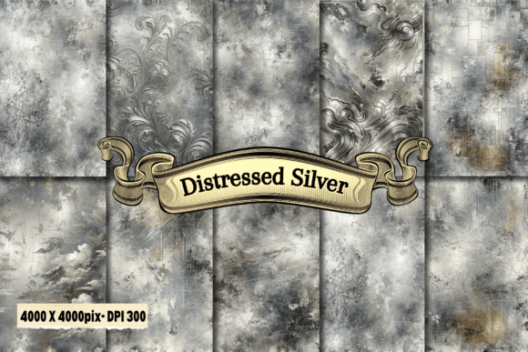 Download Distressed Silver Digital Paper - Distressed Collection
