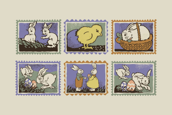Download Vintage Easter Postage Stamps Set - Vintage Collection