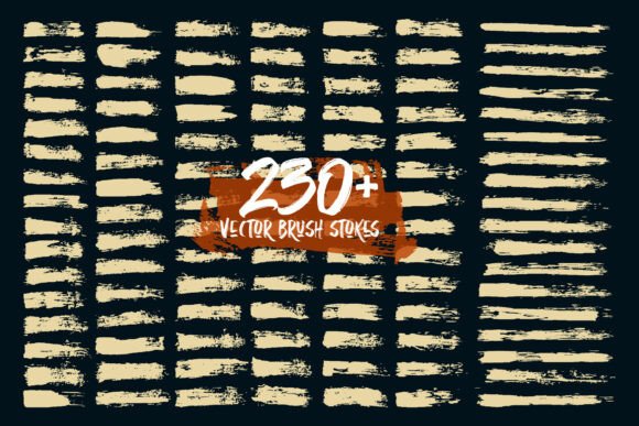 Download Set of Vintage Grunge Brush Strokes - Vintage Collection